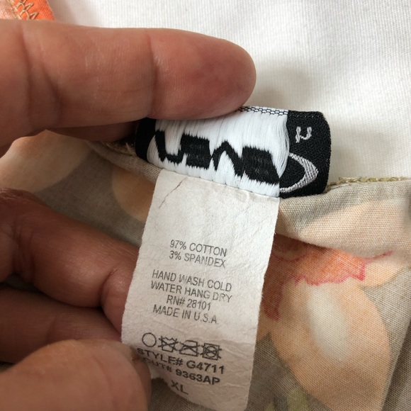 Rave Stretch Cotton Made USA Vintage Open Back Tie Neck A Line Floral Dress XL - Picture 9 of 15